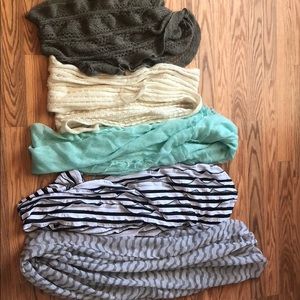 Five scarves